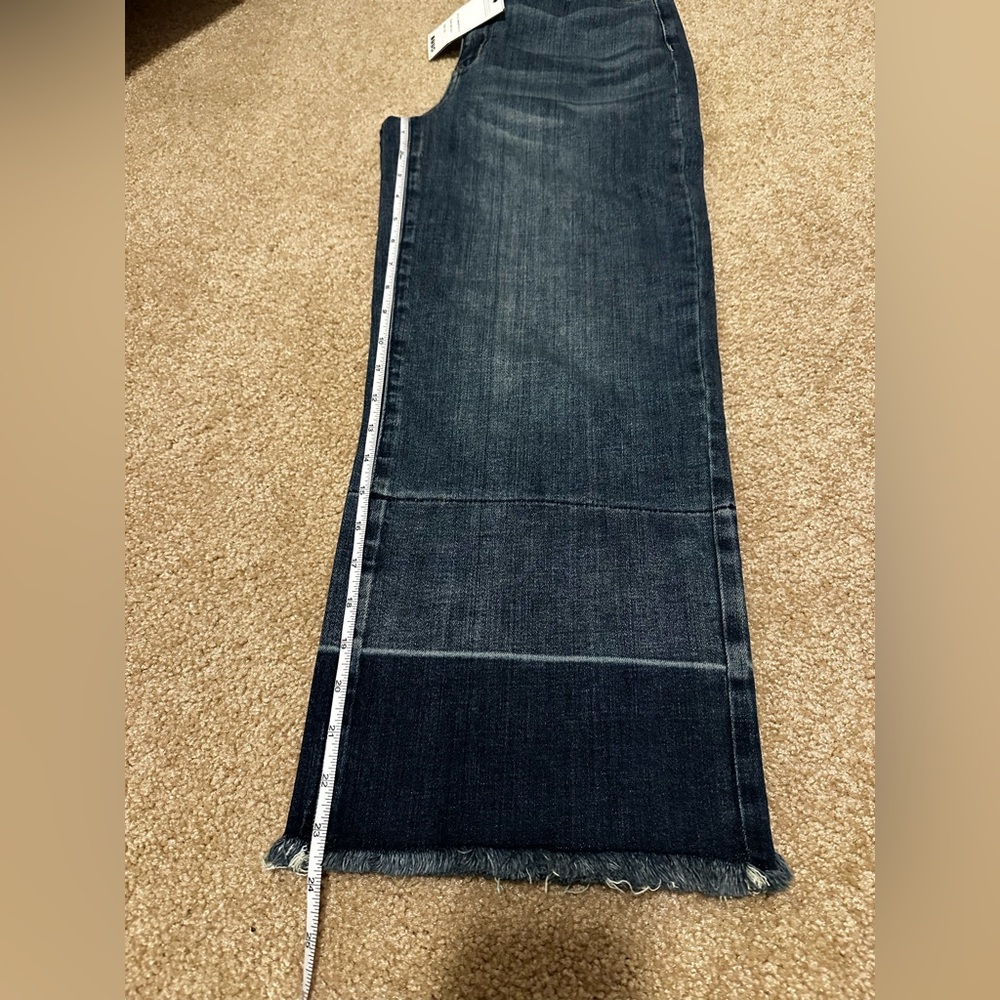 NWT Judy Blue High Waist Wide Leg Crop Jeans Dark Blue Size 7/28 - Picture 13 of 14